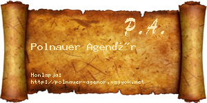 Polnauer Agenór névjegykártya